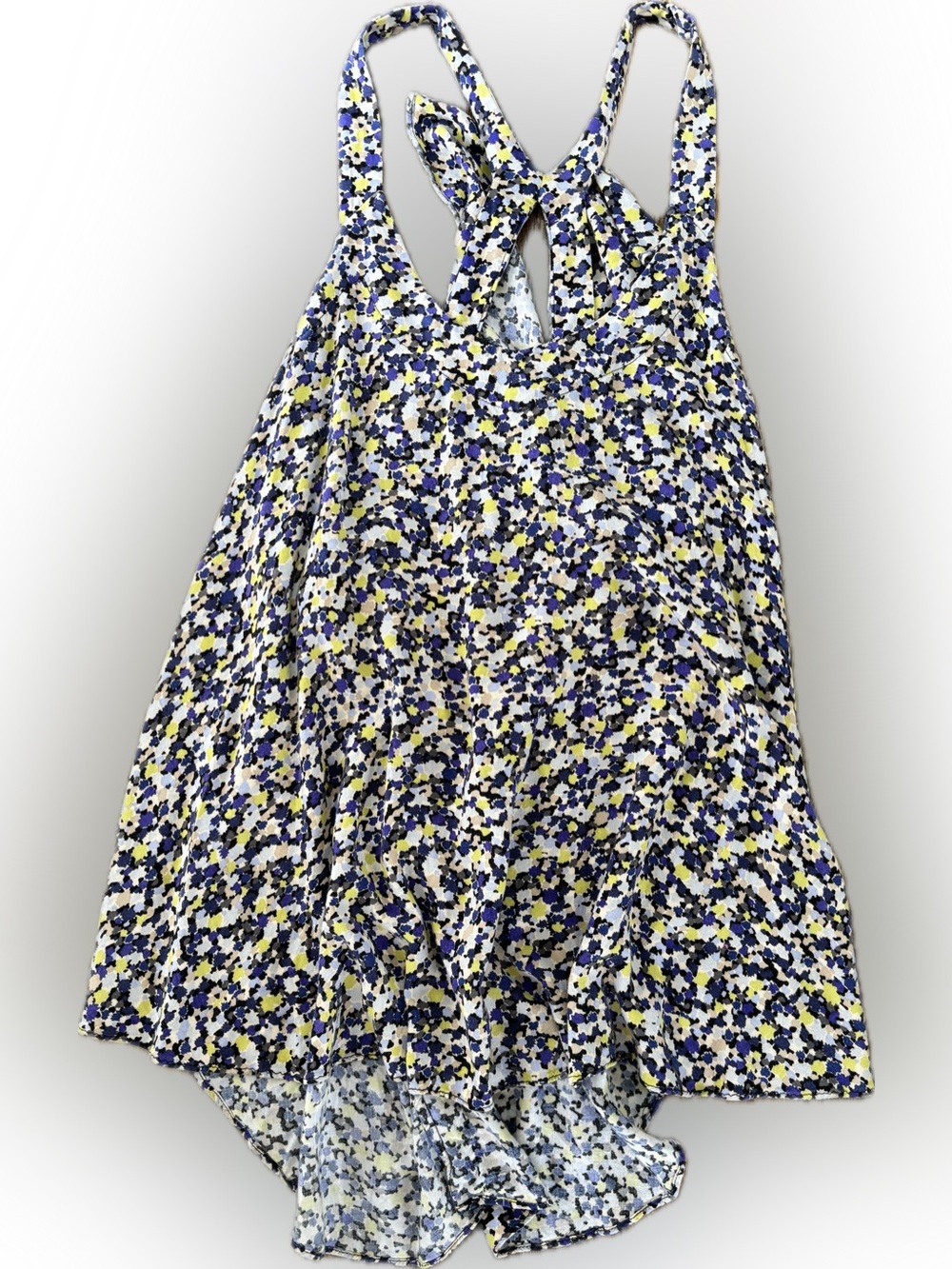BCBGeneration Floral Halter Tank Top in Blue, Yellow & White